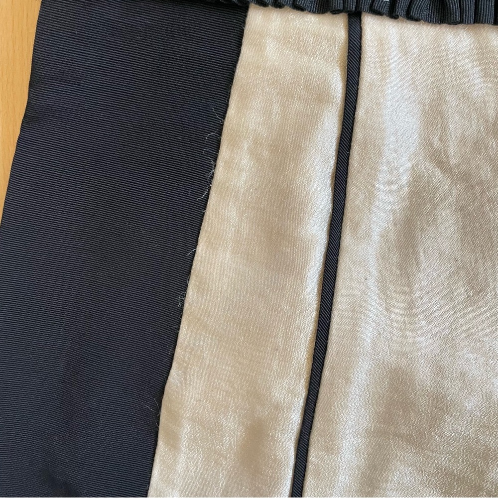 Two Piece Coord Skirt Set Cream Black Sheer sleeveless top, pencil skirt - Picture 12 of 12